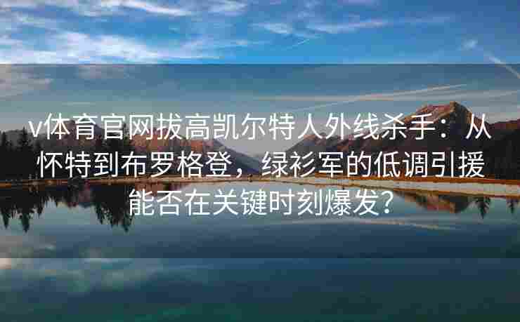 v体育官网拔高凯尔特人外线杀手：从怀特到布罗格登，绿衫军的低调引援能否在关键时刻爆发？